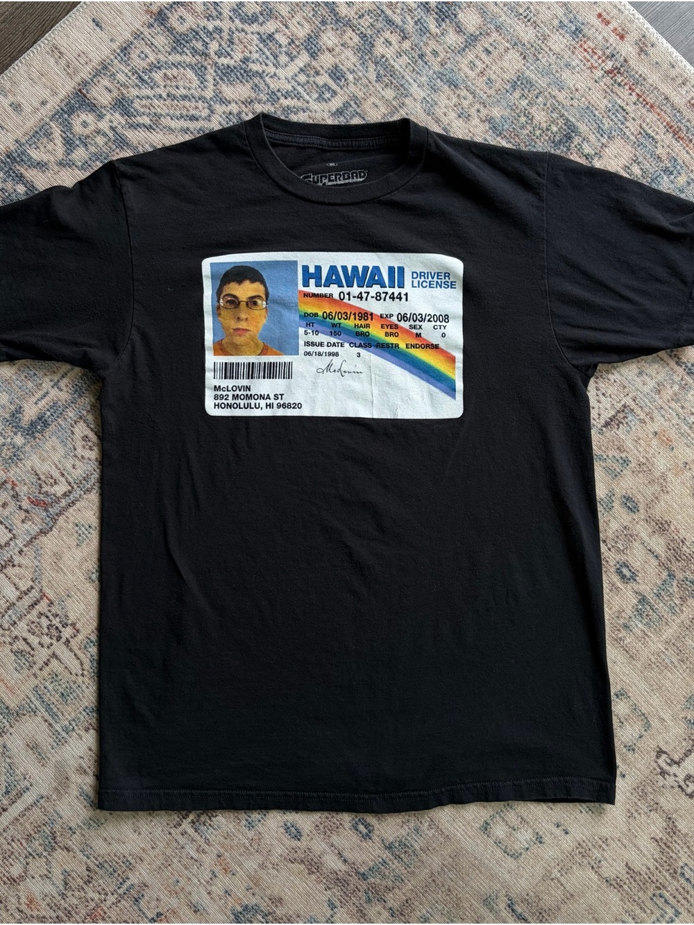 Superbad - McLovin Hawaii Drivers License Graphic T-Shirt